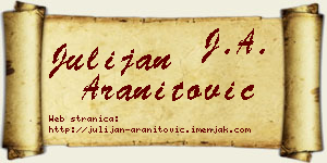 Julijan Aranitović vizit kartica